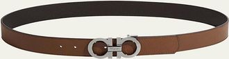 Ferragamo Mens Reversible Leather Gancini Belt