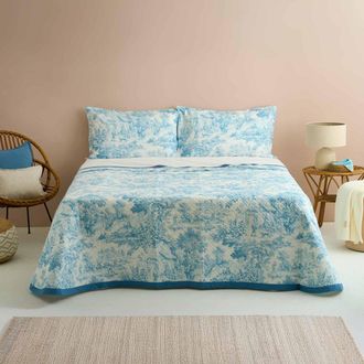 Biancoperla TOILE DE JOUY Double quilt. 100 gr/sqm, Blue