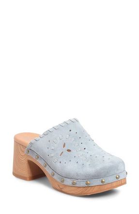 Kork-ease Tomika Perforated Clog in Light Blue Suede at Nordstrom, Size 11