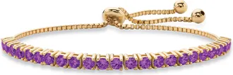 Palm Beach Jewelry Gold-Plated Birthstone Crystal Drawstring Bracelet
