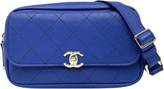 Chanel Pre-owned Vintage Fanny Pack - Dames - Vintage Schoudertas - Blauw - ONE Size - Leer - Vintage
