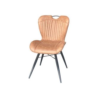 Jaipur Furniture Dining Fabric Chair with Metal Legs (Set of 2) - Tan/Black - Assembly Required in Brown