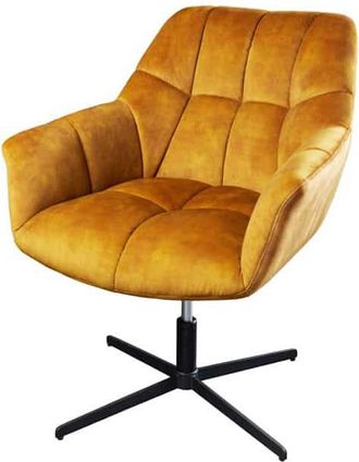 Global Interiors Drehbarer Designsessel Papillon - Samt Senfgelb
