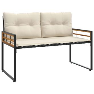 vidaXL Banco De Capa De Madera Con Coj&iacute;n Liso Crema 114 X 55 X 77 Cm Vidaxl