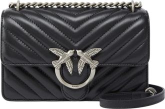 Pinko Pinko, Tassen, Dames, Zwart, ONE Size, Leer, Love One Mini DC Sheep Nappa