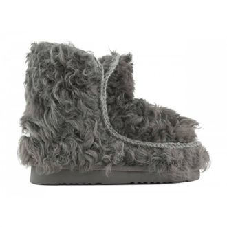 Mou Womens Eskimo 18 Checkiang Fur Boots In Grey