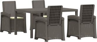 vidaXL Conjunto De Comedor De Jard&iacute;n 5 Uds. Gris Claro Y Crema Pp Vidaxl