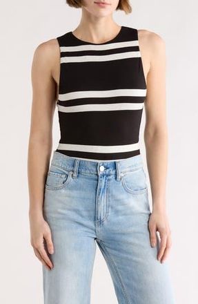 Alice & Olivia Rothy Stripe Bodysuit in Paddleboard Stripe Black/Ecru at Nordstrom Rack, Size X-Small