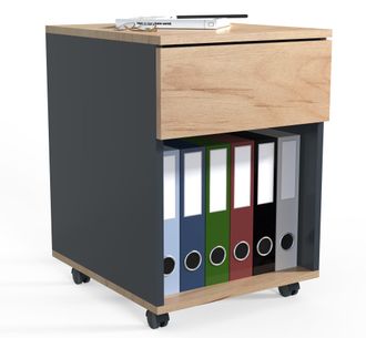 ebuy24 Vcm Roll Container Contenedor Lateral Con Cajones Dimensiones Aprox. Al. 55 X An. 39 X P. 45 Cm Contenedor De Oficina - Dalosa 1 Caj&oacute;n (antracita / Ro