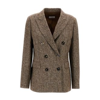 Alberto Biani Blazers, female, Brown, Size: L Double-breasted Blazer
