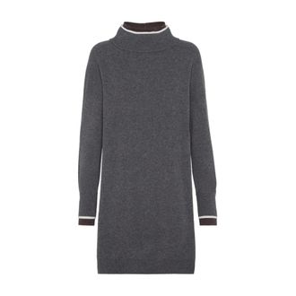 Brunello Cucinelli Dames, Jurken, Grijs, Maat: XS