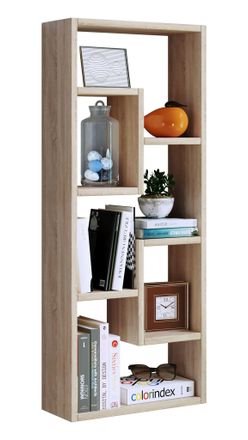 ebuy24 Ebuy24 - Almacenamiento De Madera Vcm Librer&iacute;a Dimensiones Al. 92 X An. 36 X P. 15 Cm Estante Multimedia Elegante Divisor De Sala Llamativo Estante De