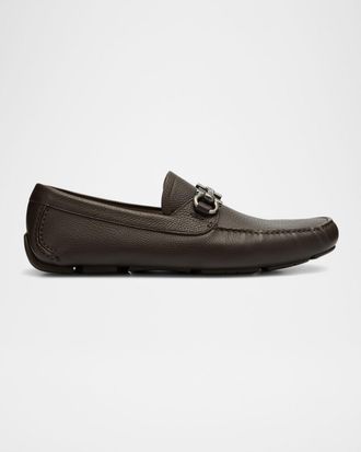 Ferragamo Men & apos;s Parigi Gancini Leather Drivers