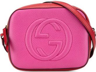 Gucci Pre-owned Cross Body Bags, female, Pink, Size: ONE SIZE Pre-owned Leather Cross Body Bag