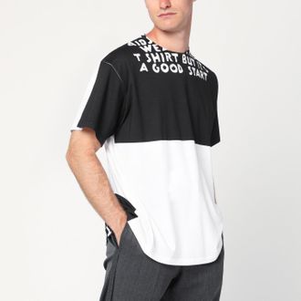 Maison Margiela T-shirt AIDS bianca/nera in cotone
