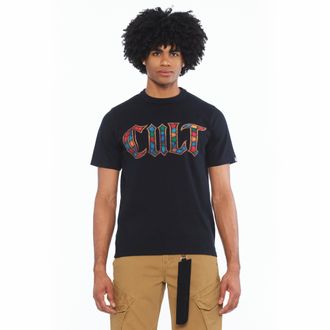 Cult of Individuality Short Sleeve Crew Neck Tee Stained Glass 260 Grams In Black