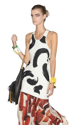 Celine Sleeveless Black & White Mini Dress Size S