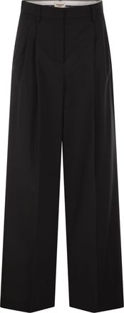 Max Mara Weekend Maxmara Wkdovvio Pantalones anchos de pura lana virgen