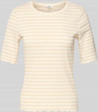 s.Oliver Red Label Regular Fit Shirt mit Ziersaum in Beige, Größe 38