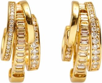 Native Gem Womens Triple Threat Huggies Earring In Gold