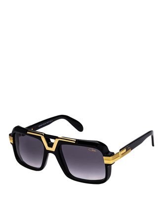 Cazal Gold-tone detailed black sunglasses