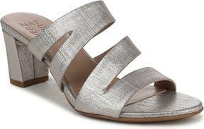 Naturalizer Beaming Block Heel Sandal in Silver Metallic Linen at Nordstrom Rack, Size 7.5