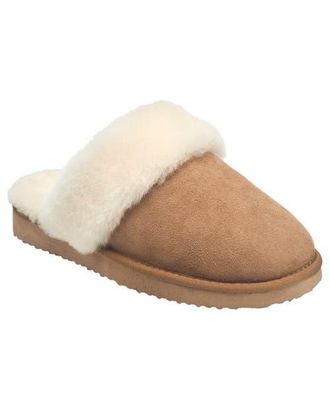 French Connection Gens Fur Band Open Slipper in Chestnut at Nordstrom, Size Medium