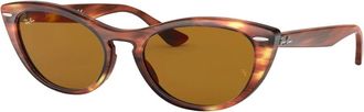Ray-Ban Nina zonnebril in Havana/Brown - Dames - Zonnebrillen - Bruin - 54 MM - Accessoires