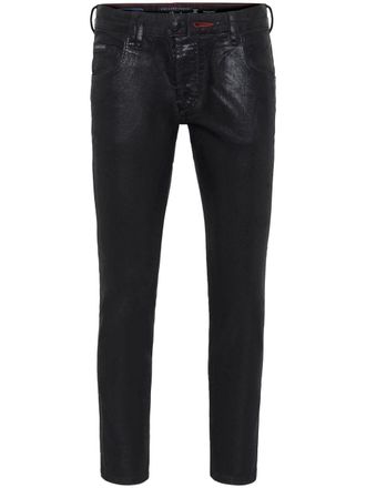 Philipp Plein Jeans Skull skinny con vita media - Nero