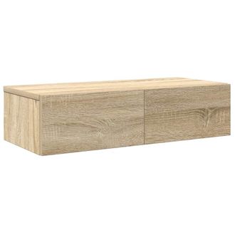 vidaXL Vidaxl - Estante De Pared Con Cajones Madera Contrachapada Roble Sonoma
