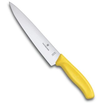 Victorinox by Swiss Army Swiss Classic, Coltello professionale per affettare, Lama extra-affilata, Bordo dritto, 19 cm, Manico in plastica, Acciaio inossidabile
