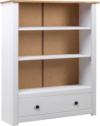 vidaXL Librer&iacute;a De Madera Maciza Pino Estilo Panam&aacute; Blanco 80x35x110 Cm Vidaxl