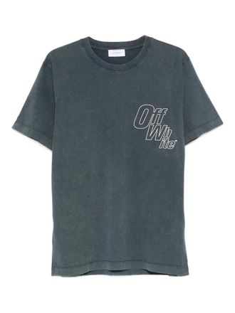 Off-white T-shirt con stampa - Blu
