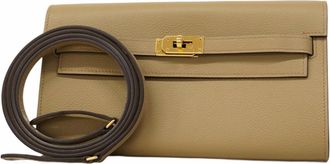 Herm&egrave;s Beige Chain/Shoulder Wallet (Pre-Owned)