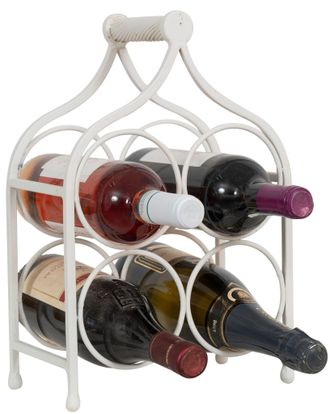 Biscottini International Biscottini - Botellero De Hierro Botellero De Mesa 35x24 Cm Botellero De Cocina Estante Para Botellas De Vino Bodega Botellero De Mostrador