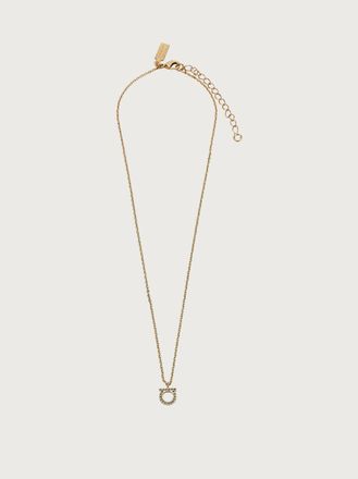 Ferragamo Women Gancini crystals necklace (S) Gold