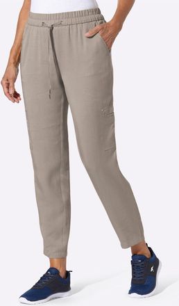 Casual Looks Schlupfhose CASUAL LOOKS, Damen, Gr. 36, Normalgr&ouml;ssen, taupe, 100% Lyocell, unifarben, Hosen Schlupfhose