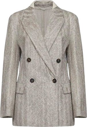 Brunello Cucinelli Blazer Oversize - Jackets - Mujer - Beige - M