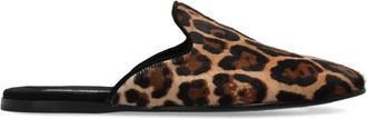 Dolce & Gabbana Slippers met luipaardprint en col - Heren - Slip ons - Bruin - 42 EU - Leer - Schoenen
