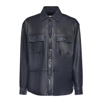 Loewe Lambskin Shirt - male - Loewe - Casual Shirts - Blue - 2XL - Shirts