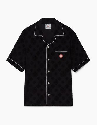 Casablanca Mens Jacquard Towelling Shirt Black - Size: 38/Regular