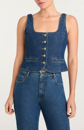 Cinq &agrave; Sept Rowena Denim Vest in Tide at Nordstrom, Size X-Large