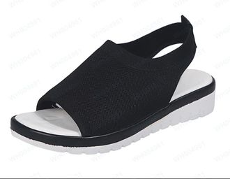 Generic Wedge Sandals For Women Mesh Sandals Fashion Open Toe Sandal Comfort Fit Walking Sandal Solid Color Outdoor Sports Shoes Arch Support Shoes Casual Wat