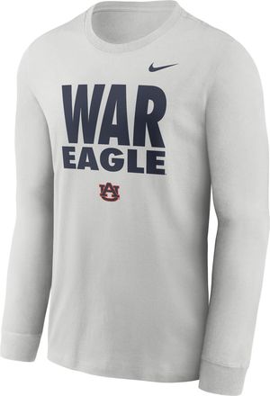 Nike Auburn Sideline Slogan Nike Mens Dri-FIT College Long-Sleeve T-Shirt in Grey | 02EW0BBAUN-H2B