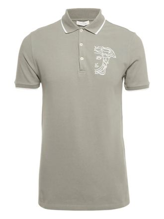 Versace Polo con ricamo Medusa - Grigio