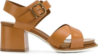 Tod's buckled block-heel sandals - Brown