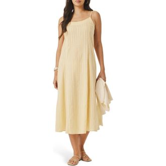 Splendid Meadow Embroidered Cotton Midi Sundress in Honeysuckle Beige at Nordstrom, Size X-Large