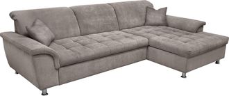Domo Collection Ecksofa »Franzi Steppung im Sitzbereich B7T/H: 278/162/80 cm, L-Form« wahlweise mit Bettfunktion, Bettkasten und Kopfteilverstellung