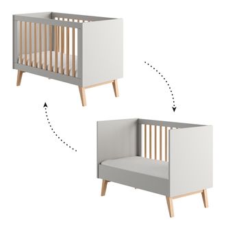 OEM Lit &Eacute;volutif 60x120 Pinio Swing Gris Et Bois