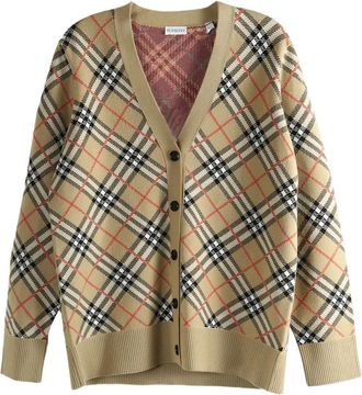 Burberry Cardigan a quadri - Toni neutri